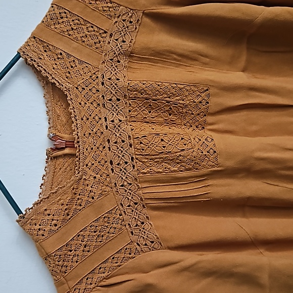 Point sur burnt yellow blouse top size 4 - Picture 2 of 6